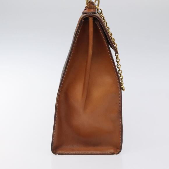 CELINE Macadam Canvas Hand Bag Pvc Leather Brown Gold - Picture 4 of 13